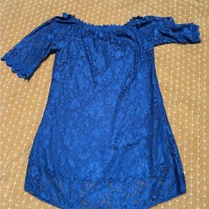 Elegant Navy Lace Dress